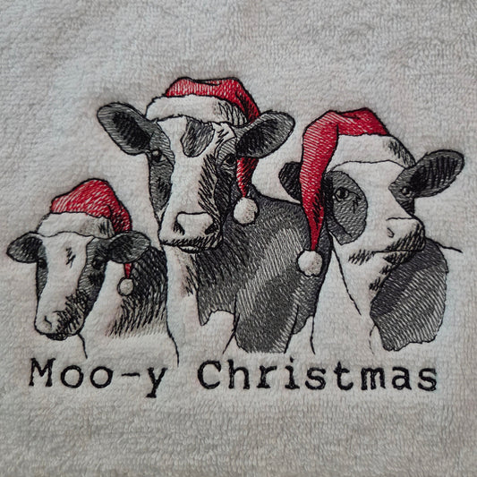 Moo-y Christmas (Embroidered CYO)
