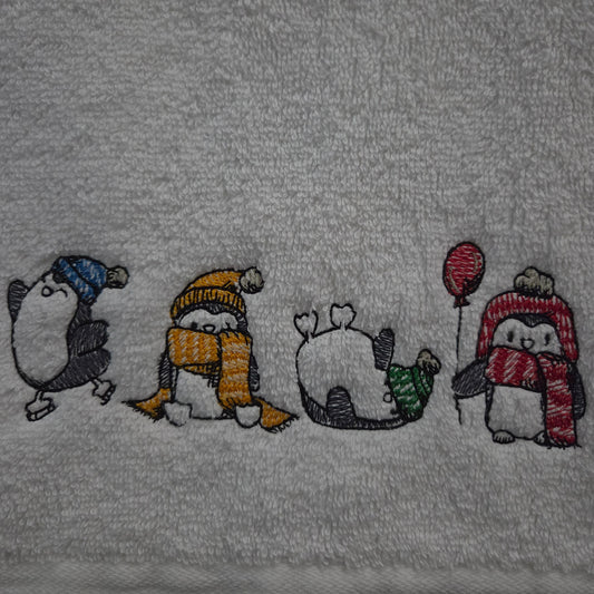 Winter Penguin Border (Embroidered CYO)
