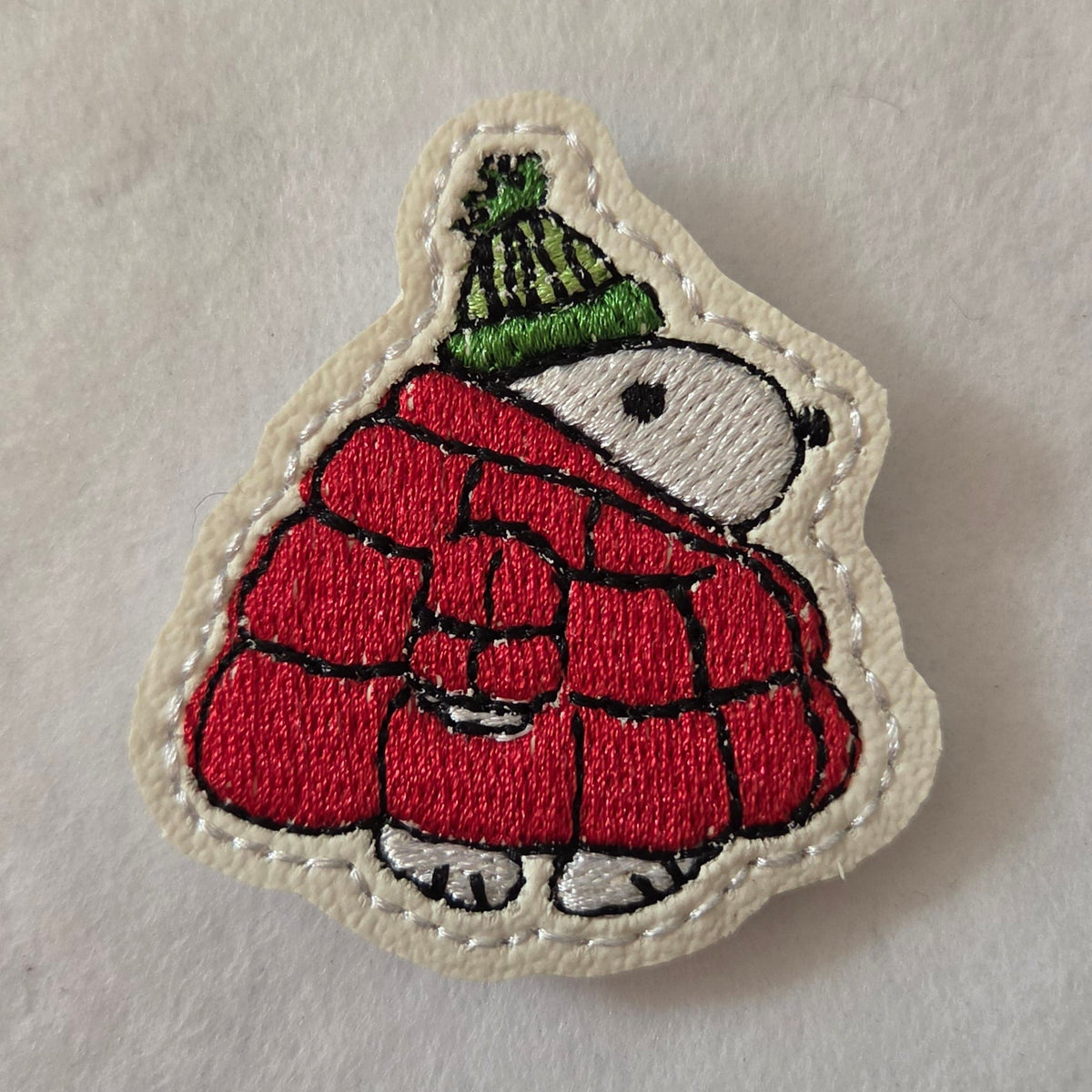 CB Dog Winter Coat & Hat Embroidered Vinyl Magnet