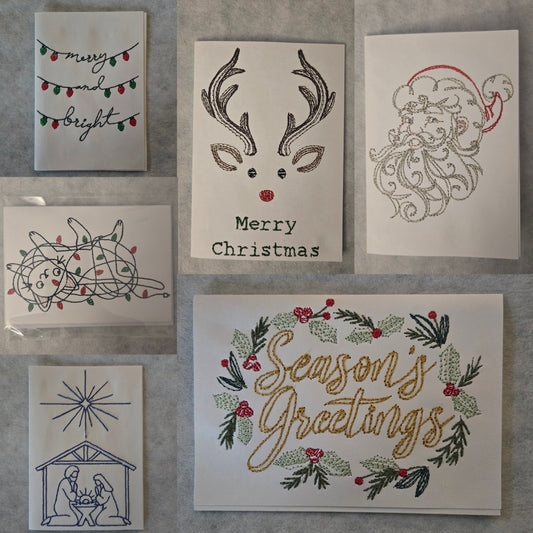 Embroidered Christmas Card Collection