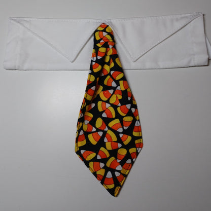 Halloween Candy Corn Over-the-Collar Pet Necktie & Shirt Collar