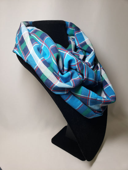 Lightweight Infinity Scarf in Bright Plaid