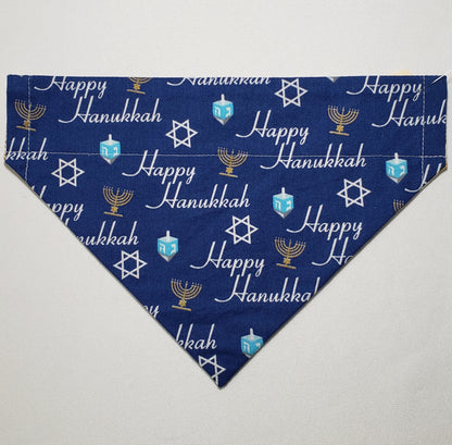 "Happy Hanukkah" Over-the-Collar Pet Bandana