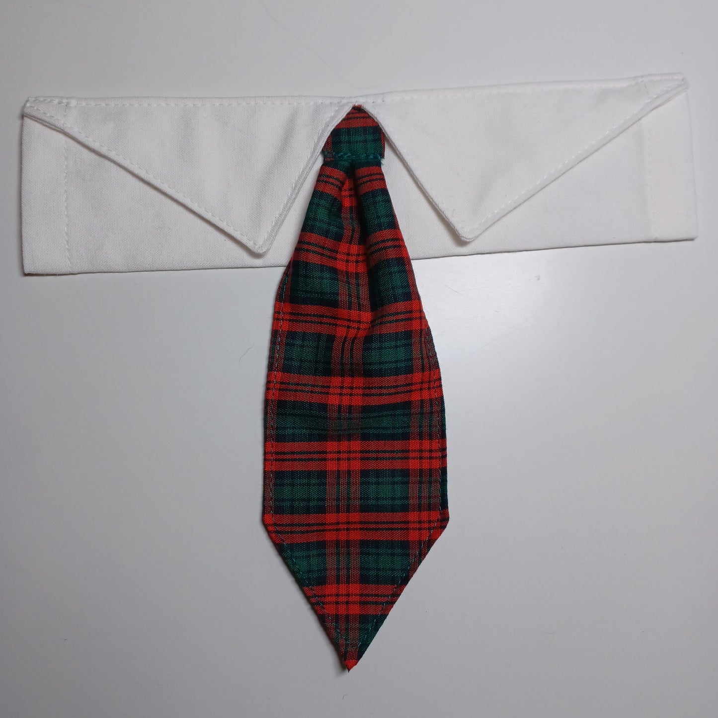 Red & Green Plaid Over-the-Collar Pet Necktie & Shirt Collar
