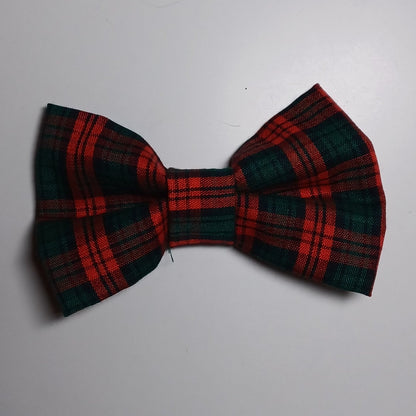 Red & Green Plaid Over-the-Collar Pet Bow / Bowtie