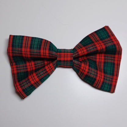Red & Green Plaid Over-the-Collar Pet Bow / Bowtie