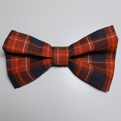 Dark Autumn Plaid Over-the-Collar Pet Bow / Bowtie