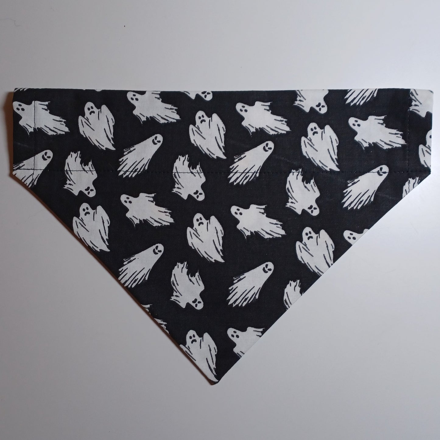 Glow in the Dark Ghosts / Multi Dots on Gray Over-the-Collar Pet Bandana