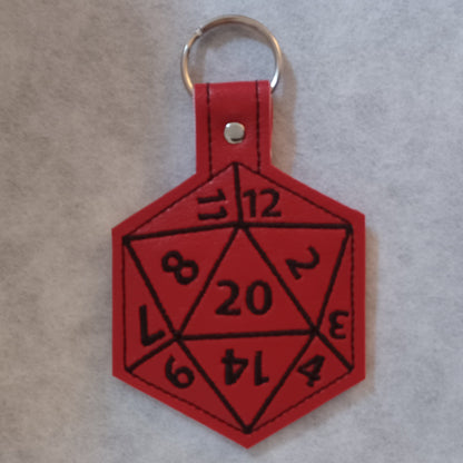 D20 Embroidered Vinyl Key Ring