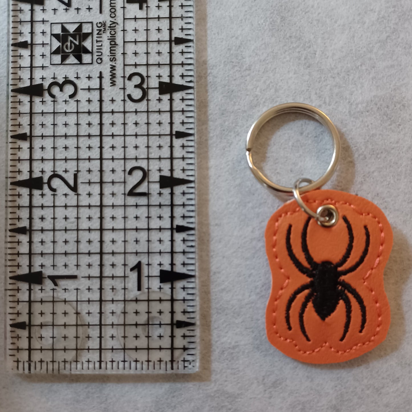 Spider Embroidered Vinyl Key Ring