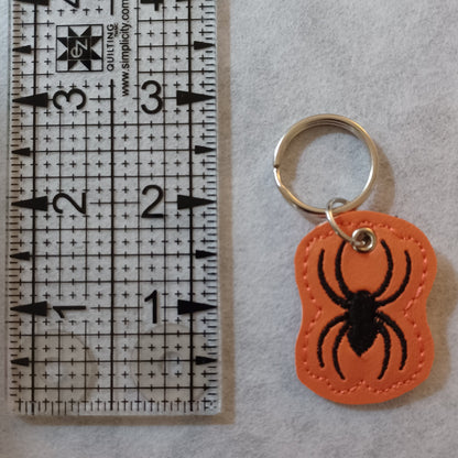 Spider Embroidered Vinyl Key Ring