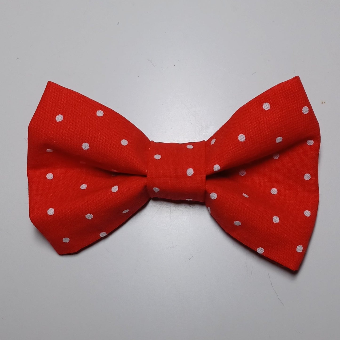 Red with Mini White Polka Dots Over-the-Collar Pet Bow / Bowtie