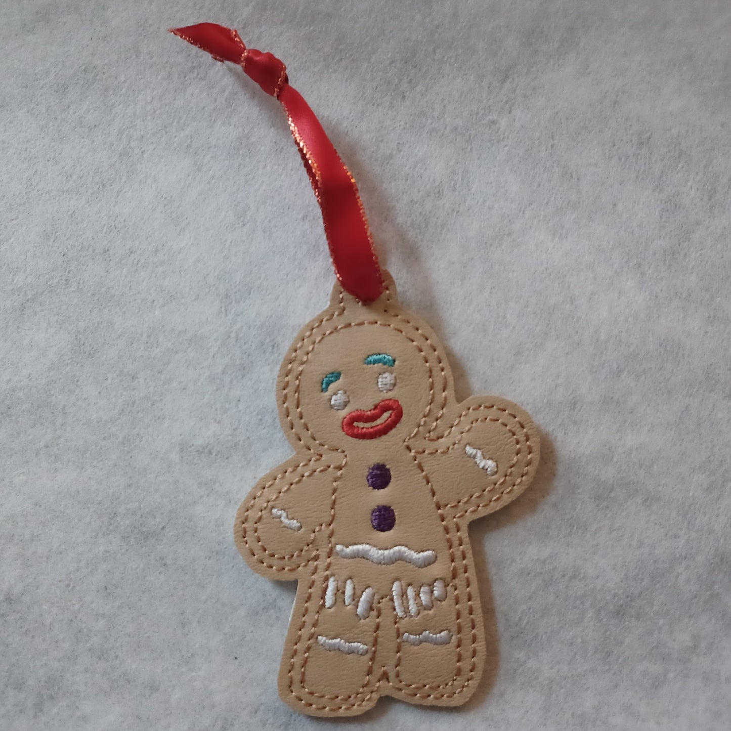 Gingerbread Man Embroidered Ornament