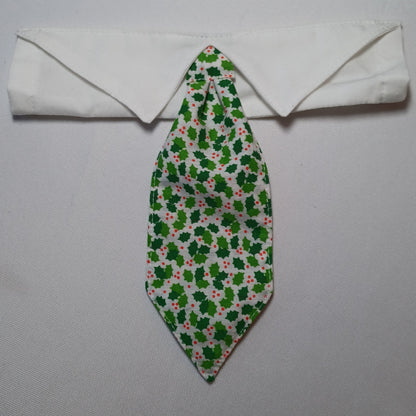 Christmas Mini Holly Over-the-Collar Pet Necktie & Shirt Collar
