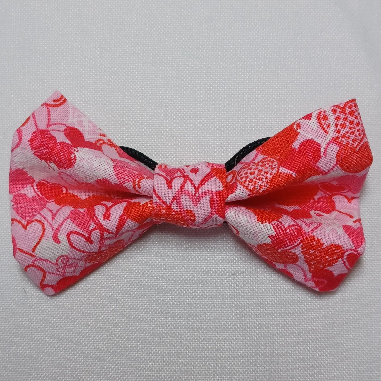 Hearts on Pink Over-the-Collar Pet Bow / Bowtie