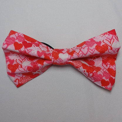 Hearts on Pink Over-the-Collar Pet Bow / Bowtie
