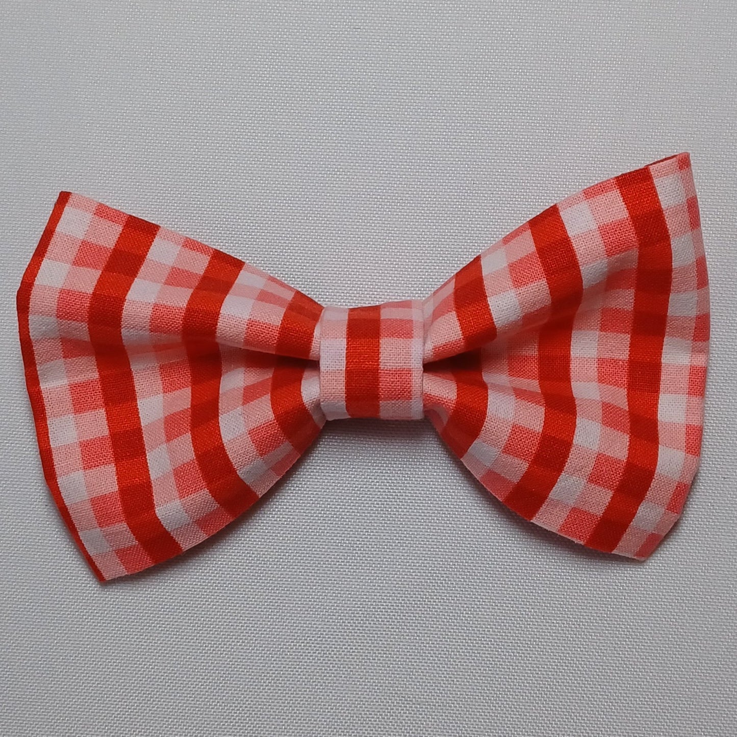 Red & Pink Gingham Plaid Over-the-Collar Pet Bow / Bowtie