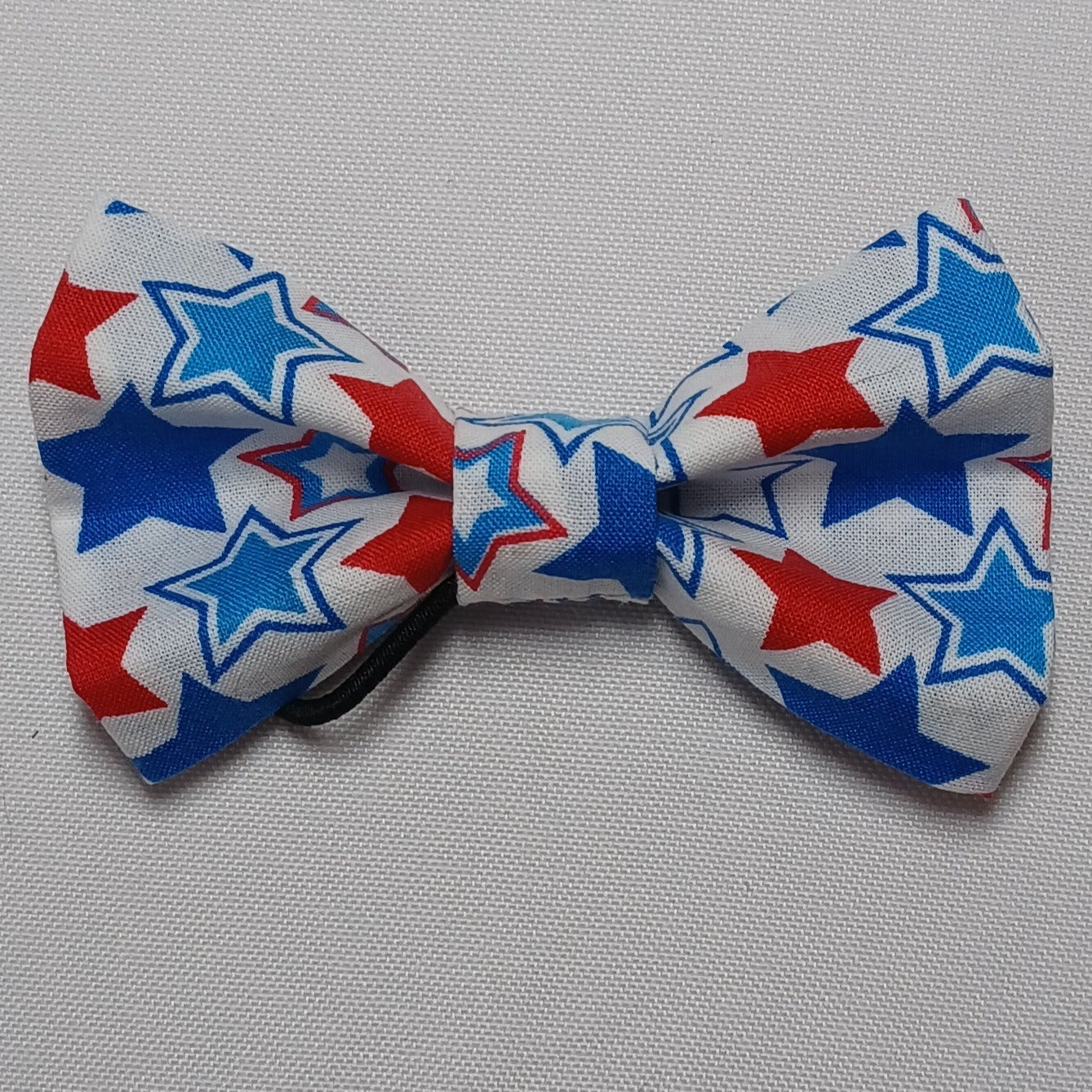 Patriotic Stars on White Over-the-Collar Pet Bow / Bowtie