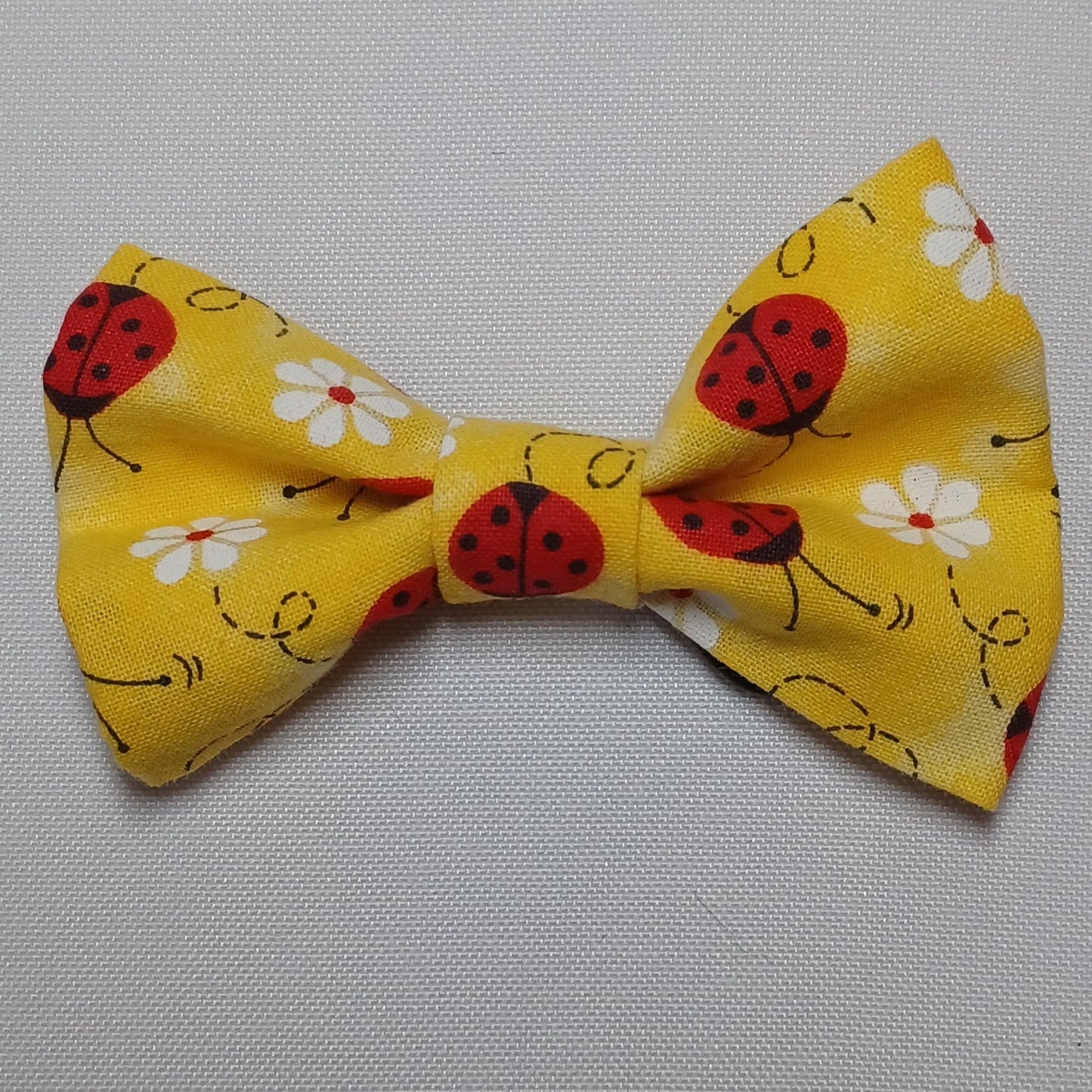 Ladybugs on Yellow Over-the-Collar Pet Bow / Bowtie