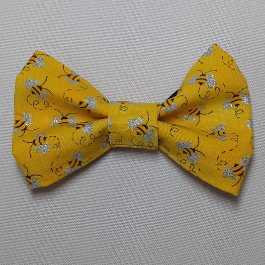 Bees on Yellow Over-the-Collar Pet Bow / Bowtie