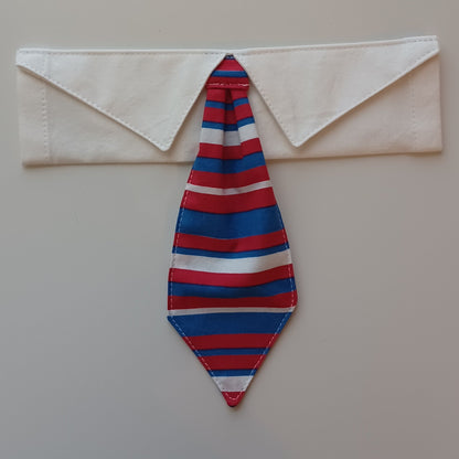 Patriotic Stripes Over-the-Collar Pet Necktie & Shirt Collar