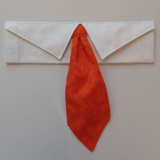 Marbled Orange Over-the-Collar Pet Necktie & Shirt Collar