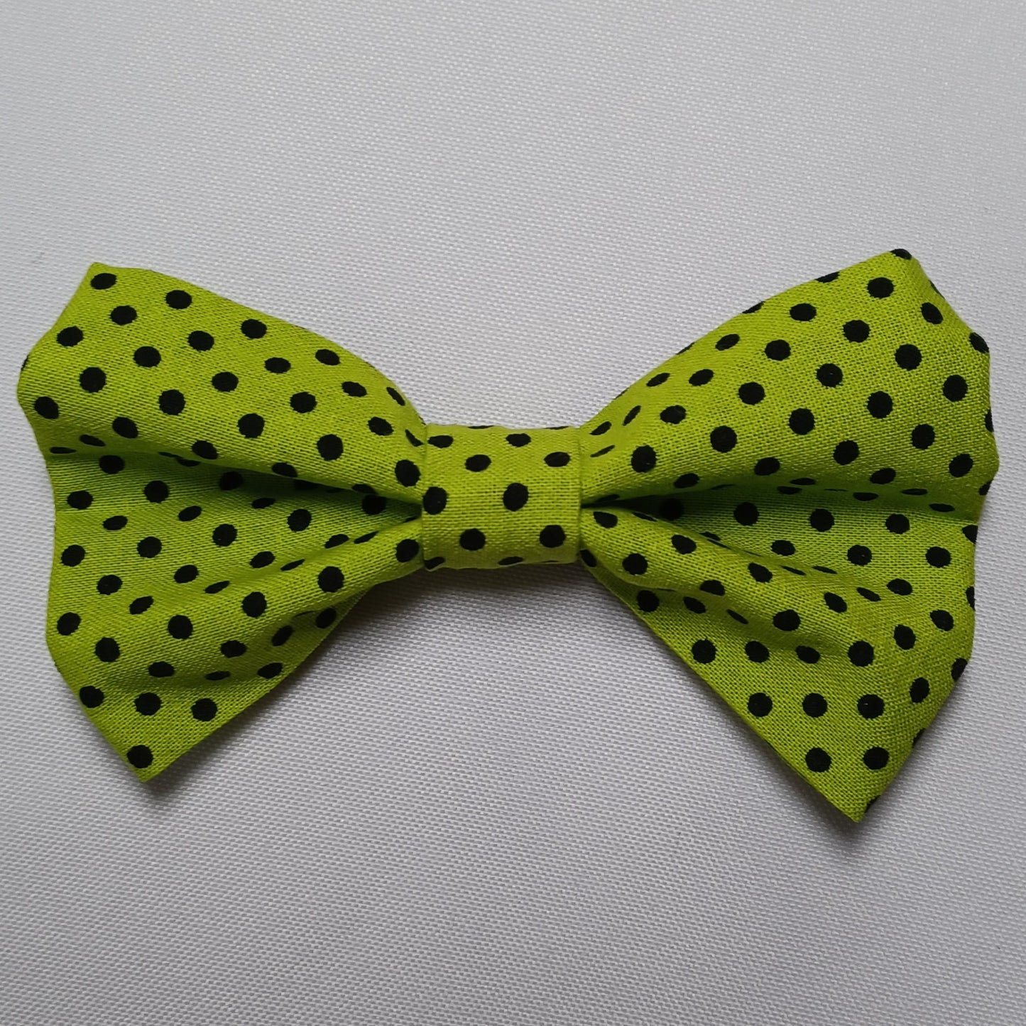 Halloween Lime Green with Black Dots Over-the-Collar Pet Bow / Bowtie