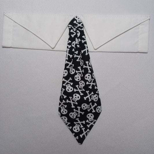 Skull & Crossbones Over-the-Collar Pet Necktie & Shirt Collar