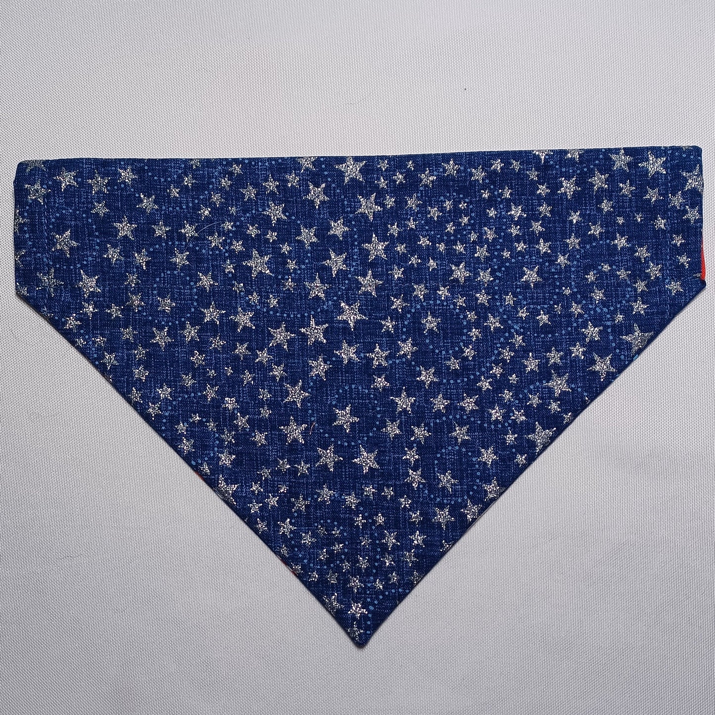 Patriotic Whales / Glitter Stars on Denim Blue Over-the-Collar Pet Bandana