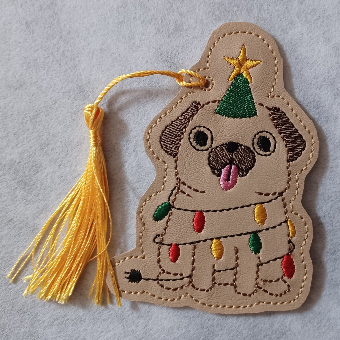 Christmas Pug Bookmark