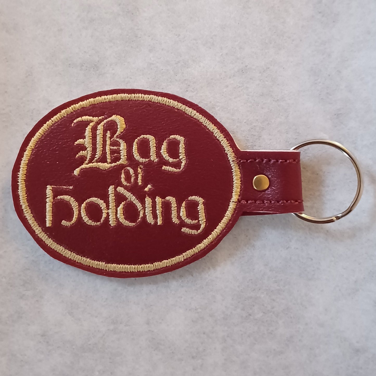 Bag of Holding Embroidered Vinyl Key Ring