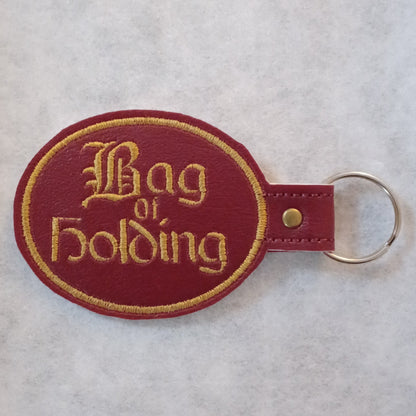 Bag of Holding Embroidered Vinyl Key Ring