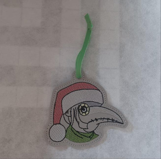 Santa Plague Doctor Embroidered Ornament