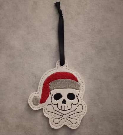 Santa Skull Embroidered Ornament