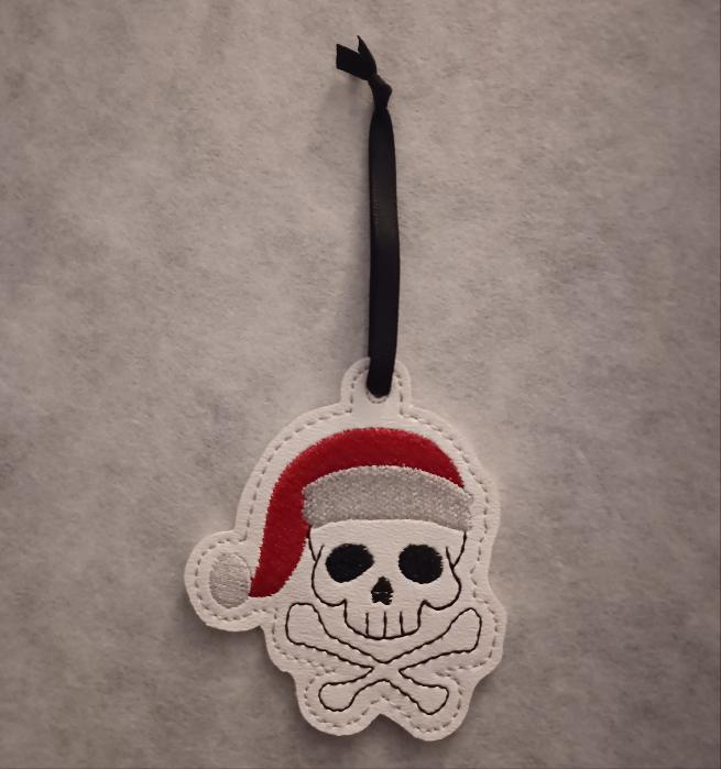 Santa Skull Embroidered Ornament