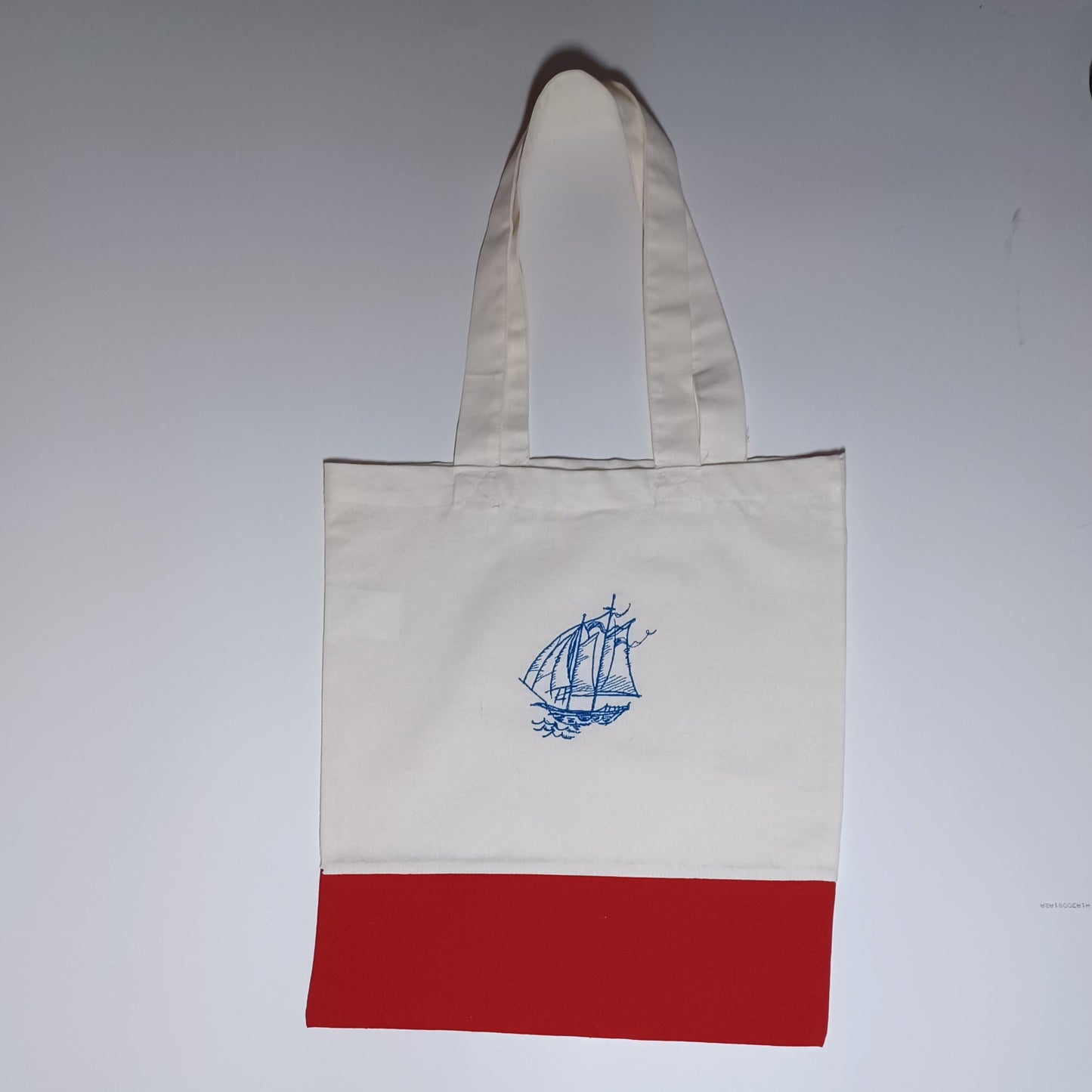 Sailboat Embroided Tote Bag