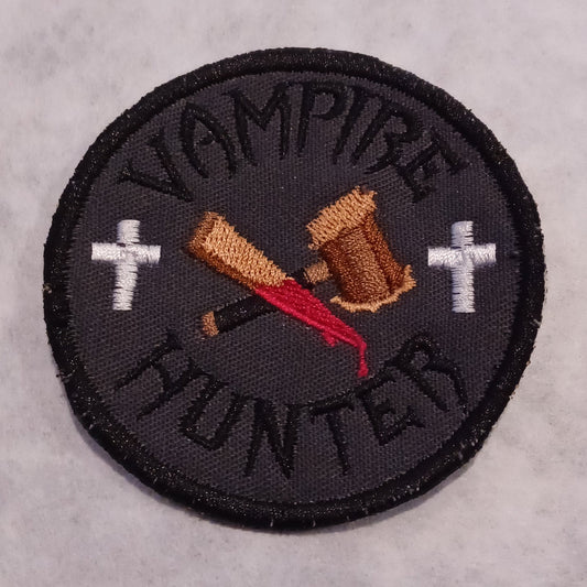 "Vampire Hunter" Embroidered Iron-On Patch