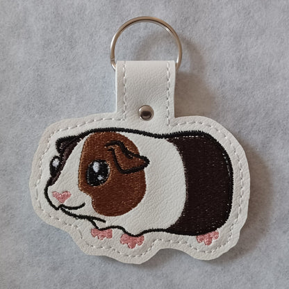 Guinea Pig Embroidered Key Ring