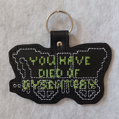 Oregon Trail You Have Died of Dysentery Embroidered Key Ring