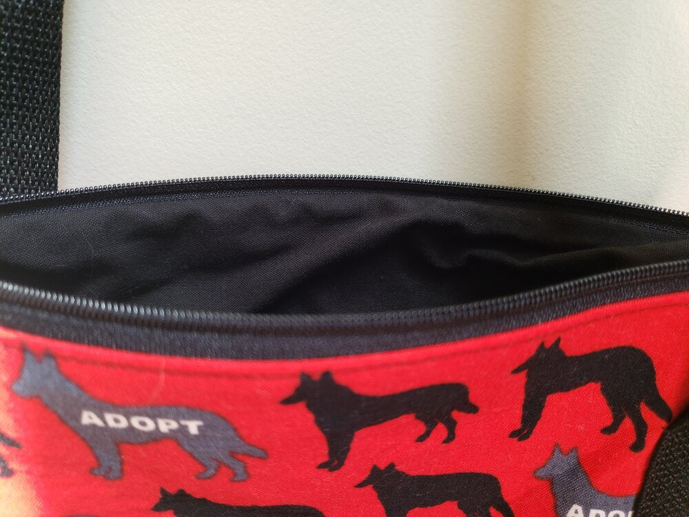 Adopt / Rescue Dog in Red Crossbody Bag