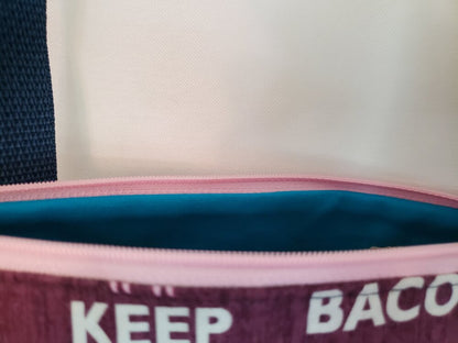 "Keep Calm and Eat Bacon" Crossbody Bag