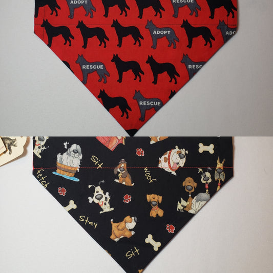 Adopt / Rescue on Red Over-the-Collar Pet Bandana