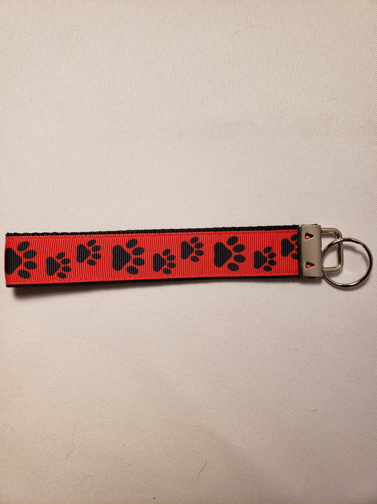 Paws on Red Key Fob