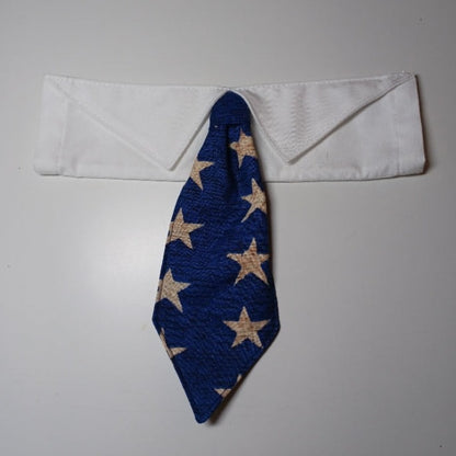 Patriotic Aged Stars Over-the-Collar Pet Necktie & Shirt Collar